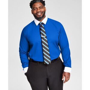 Tayion Collection Mens Trim Button Down Dress Shirt, Blue, NWT